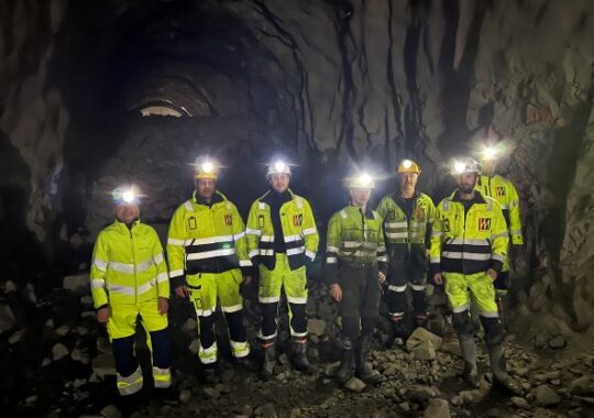 The Mossehallen escape tunnel breakthrough tunnel team.